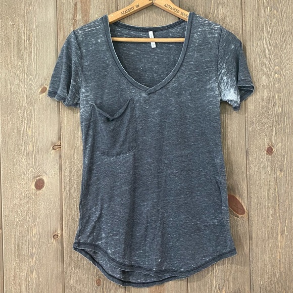 Z Supply Tops - Z SUPPLY Burnout Tee V Neck Pocket Small S Black